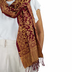 Handmade Batik Scarf, Soft Cotton, Red Burgundy Auburn Cherish Scarves La Vie Bien Handmade Batik Scarf, Soft Cotton, Red Burgundy Auburn Cherish