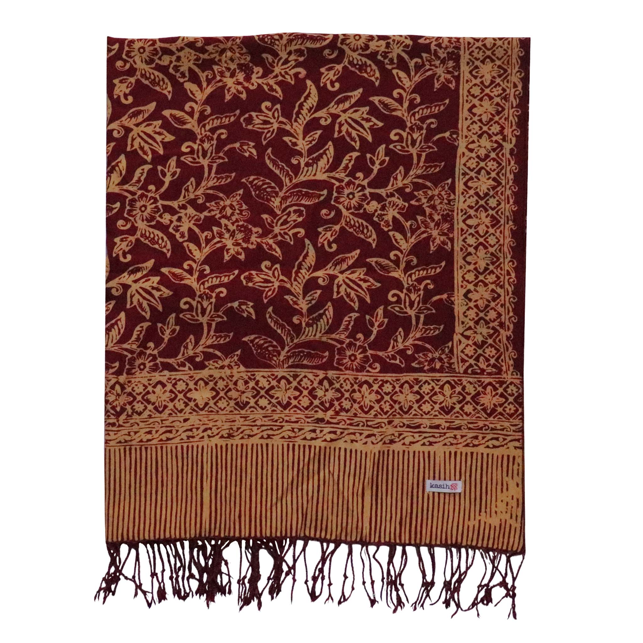 Handmade Batik Scarf, Soft Cotton, Red Burgundy Auburn Cherish Scarves La Vie Bien Handmade Batik Scarf, Soft Cotton, Red Burgundy Auburn Cherish