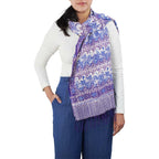 Handmade Batik Scarf - soft Cotton - Vines in Navy Blue Scarves La Vie Bien Handmade Batik Scarf - soft Cotton - Vines in Navy Blue
