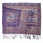 Handmade Batik Scarf - soft Cotton - Vines in Navy Blue Scarves La Vie Bien Handmade Batik Scarf - soft Cotton - Vines in Navy Blue