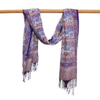 Handmade Batik Scarf - soft Cotton - Vines in Navy Blue Scarves La Vie Bien Handmade Batik Scarf - soft Cotton - Vines in Navy Blue