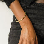 Handmade Brass Round Link Bangle - Kaya Bracelet Bracelets La Vie Bien Handmade Brass Round Link Bangle - Kaya Bracelet