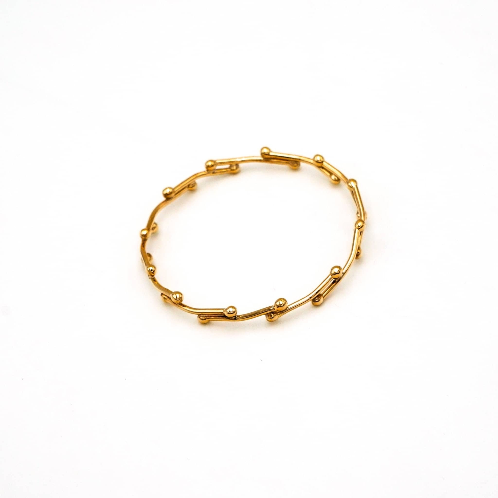 Handmade Brass Round Link Bangle - Kaya Bracelet Bracelets La Vie Bien Handmade Brass Round Link Bangle - Kaya Bracelet