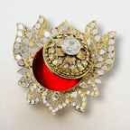 Handmade Designer Lotus Shaped Kundan Dibbies/Sindoor Daani/Trinket Box La Vie Bien Handmade Designer Lotus Shaped Kundan Dibbies/Sindoor Daani/Trinket Box