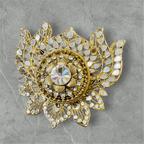 Handmade Designer Lotus Shaped Kundan Dibbies/Sindoor Daani/Trinket Box La Vie Bien Handmade Designer Lotus Shaped Kundan Dibbies/Sindoor Daani/Trinket Box