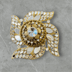 Handmade Designer Swastik Shaped Kundan Dibbies/Sindoor Daani/Trinket Box La Vie Bien Handmade Designer Swastik Shaped Kundan Dibbies/Sindoor Daani/Trinket Box