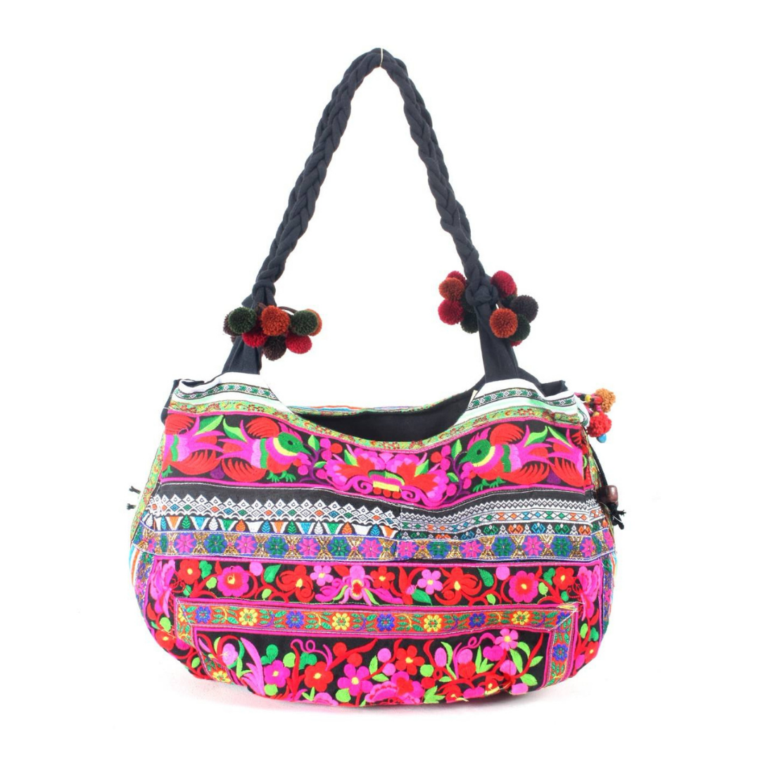 Handmade Embroidered Birds Shoulder Bag – Fair Trade Thailand Bags La Vie Bien Handmade Embroidered Birds Shoulder Bag – Fair Trade Thailand