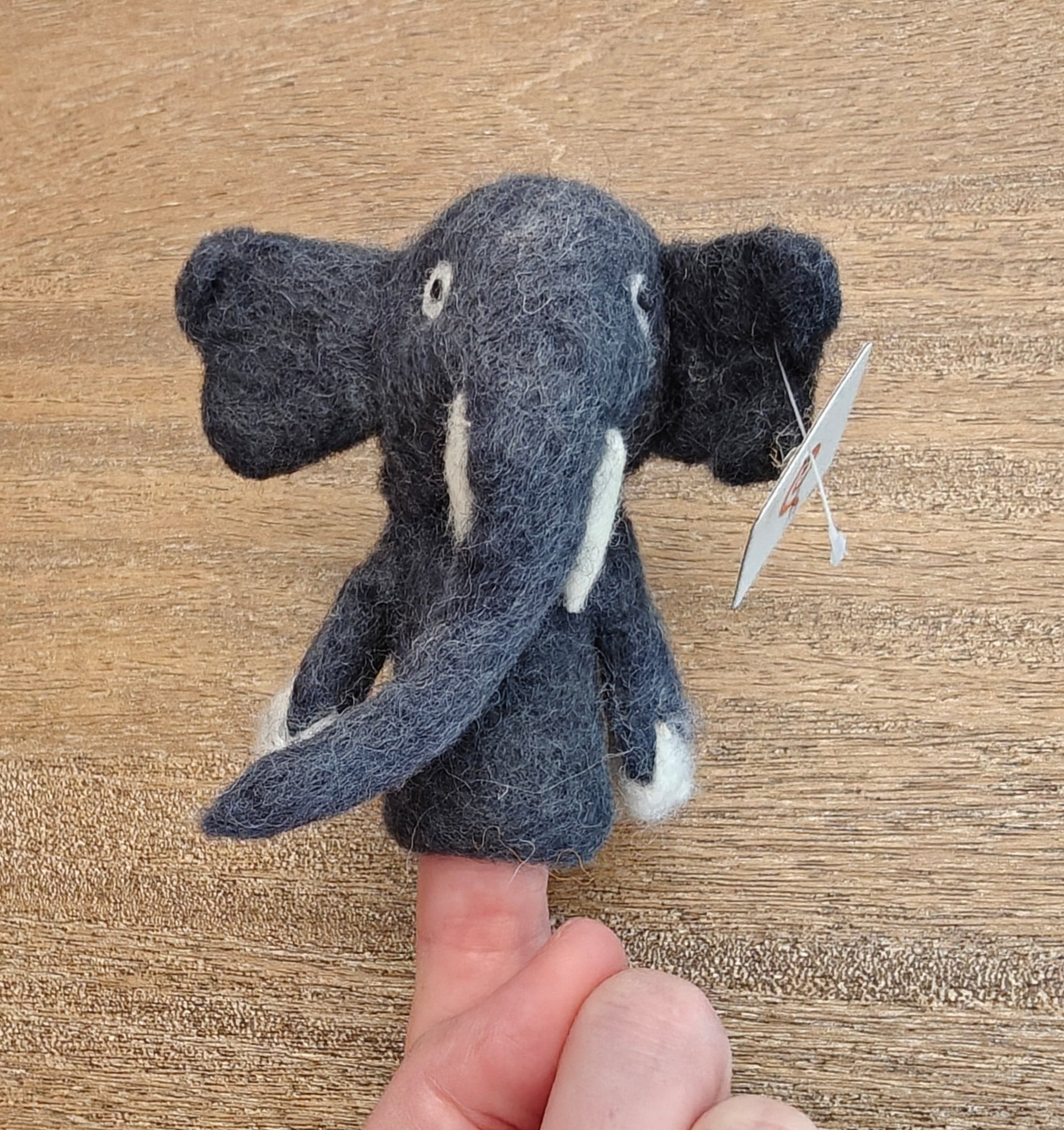 Handmade felt Elephant Finger Puppet - Sensory Play for kids - Jungle Jamboree collection La Vie Bien Handmade felt Elephant Finger Puppet - Sensory Play for kids - Jungle Jamboree collection