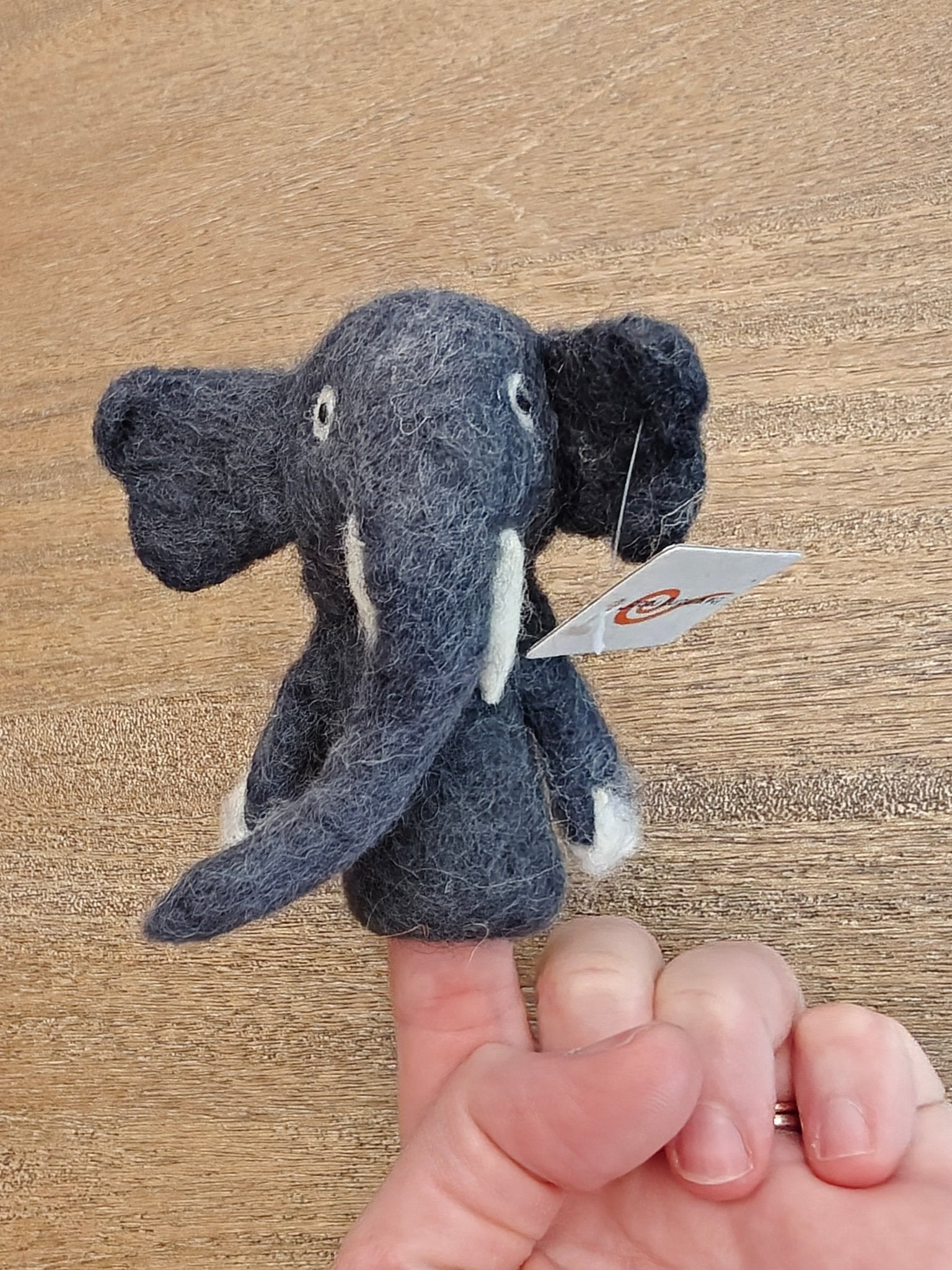 Handmade felt Elephant Finger Puppet - Sensory Play for kids - Jungle Jamboree collection La Vie Bien Handmade felt Elephant Finger Puppet - Sensory Play for kids - Jungle Jamboree collection