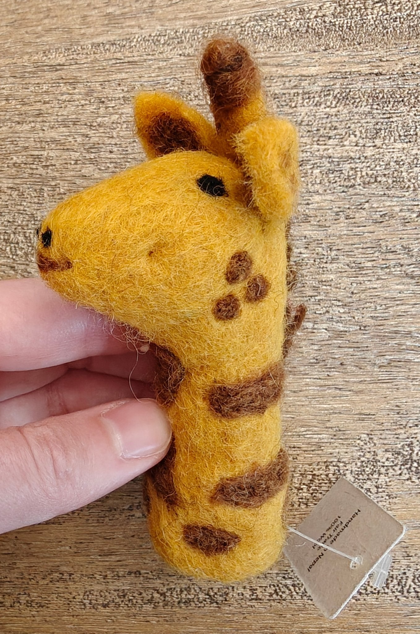 Handmade felt giraffe Finger Puppet - Sensory Play for kids - Jungle Jamboree collection La Vie Bien Handmade felt giraffe Finger Puppet - Sensory Play for kids - Jungle Jamboree collection