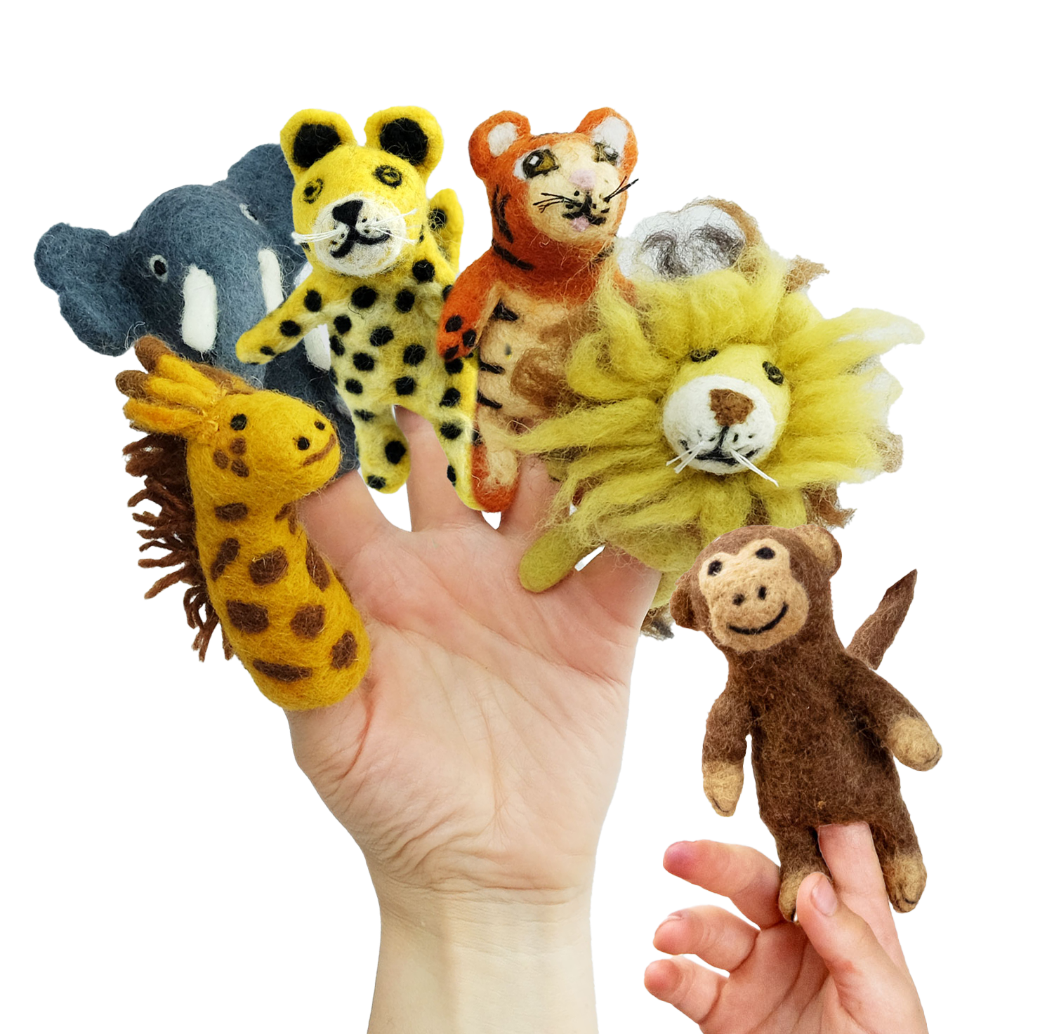 Handmade felt leopard Finger Puppet - Sensory Play for kids - Jungle Jamboree collection La Vie Bien Handmade felt leopard Finger Puppet - Sensory Play for kids - Jungle Jamboree collection