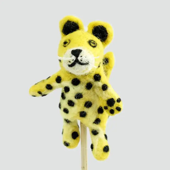 Handmade felt leopard Finger Puppet - Sensory Play for kids - Jungle Jamboree collection La Vie Bien Handmade felt leopard Finger Puppet - Sensory Play for kids - Jungle Jamboree collection