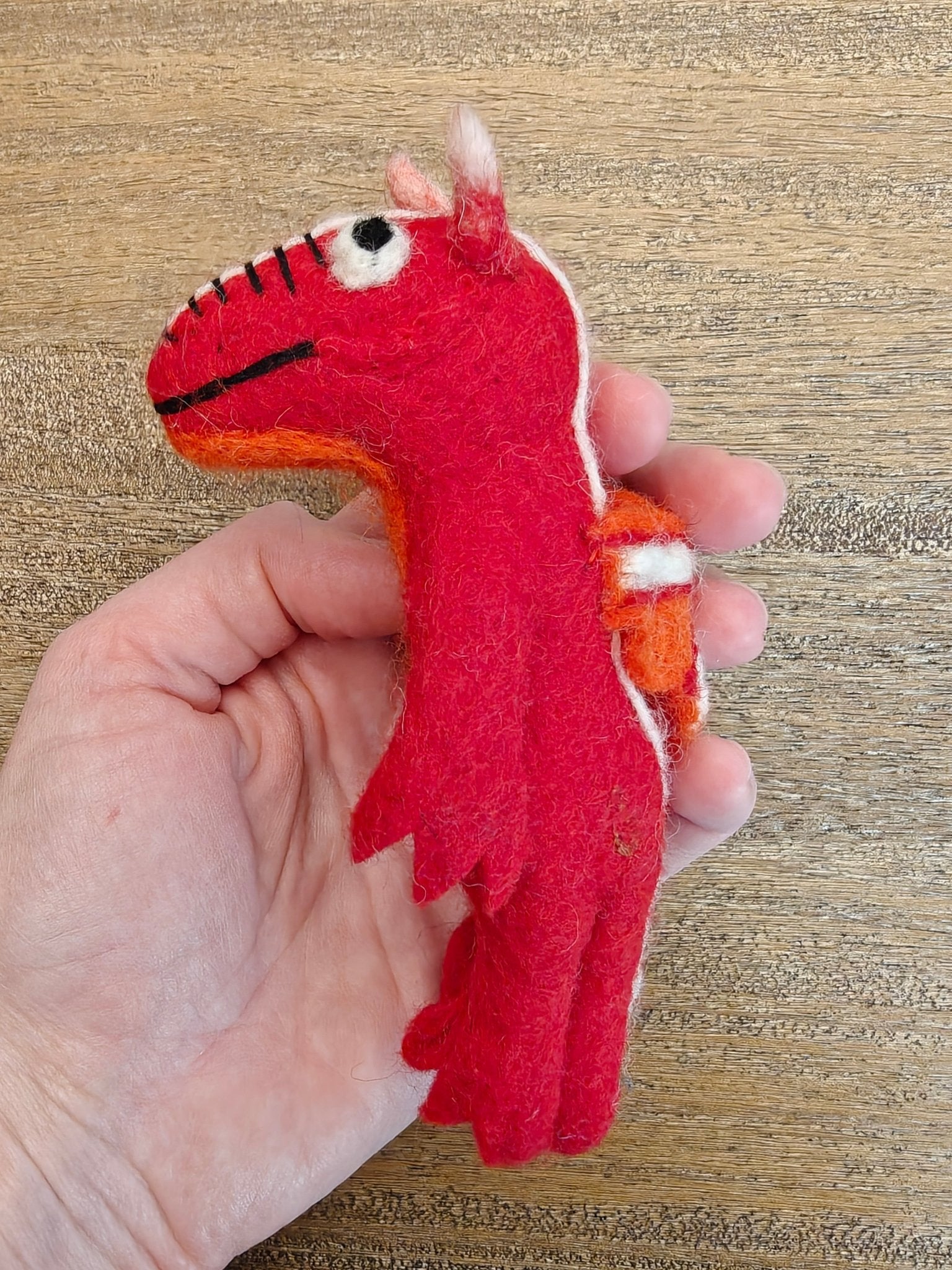 Handmade felt red dragon Finger Puppet - Sensory Play for kids - Dragon collection La Vie Bien Handmade felt red dragon Finger Puppet - Sensory Play for kids - Dragon collection