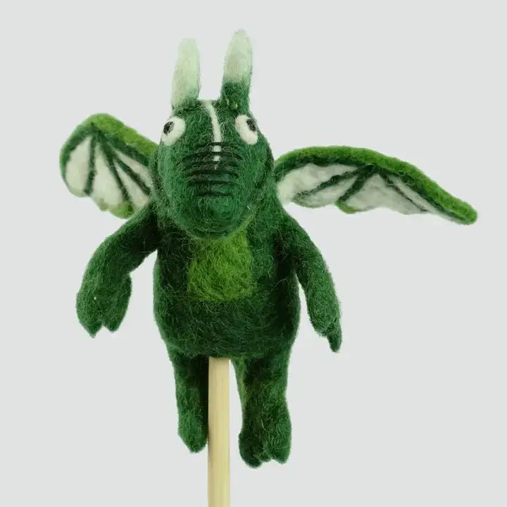 Handmade felt teal dragon Finger Puppet - Sensory Play for kids - Dragon collection La Vie Bien Handmade felt teal dragon Finger Puppet - Sensory Play for kids - Dragon collection