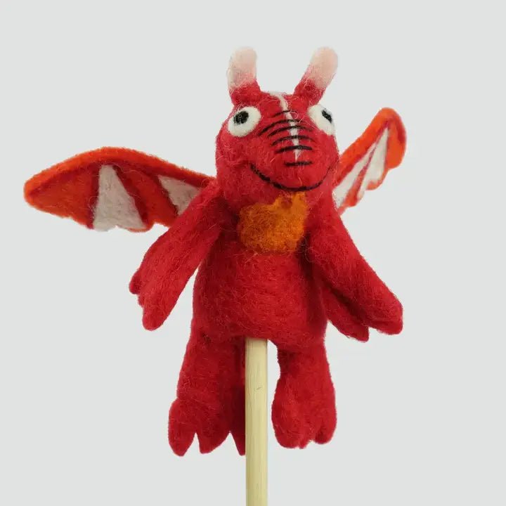 Handmade felt teal dragon Finger Puppet - Sensory Play for kids - Dragon collection La Vie Bien Handmade felt teal dragon Finger Puppet - Sensory Play for kids - Dragon collection