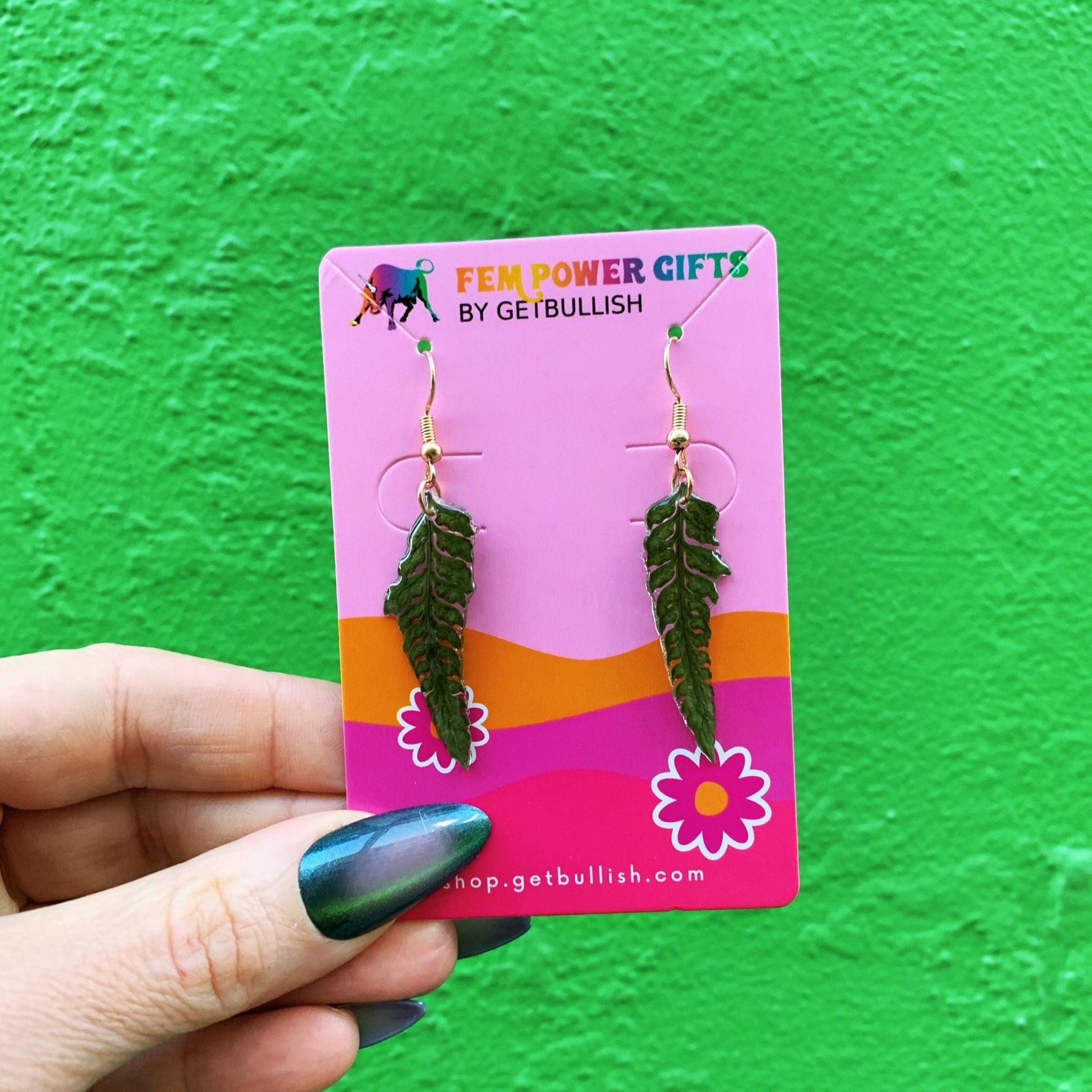 Handmade Fern Earrings Real Leaves in Resin | Nature - Inspired Jewelry