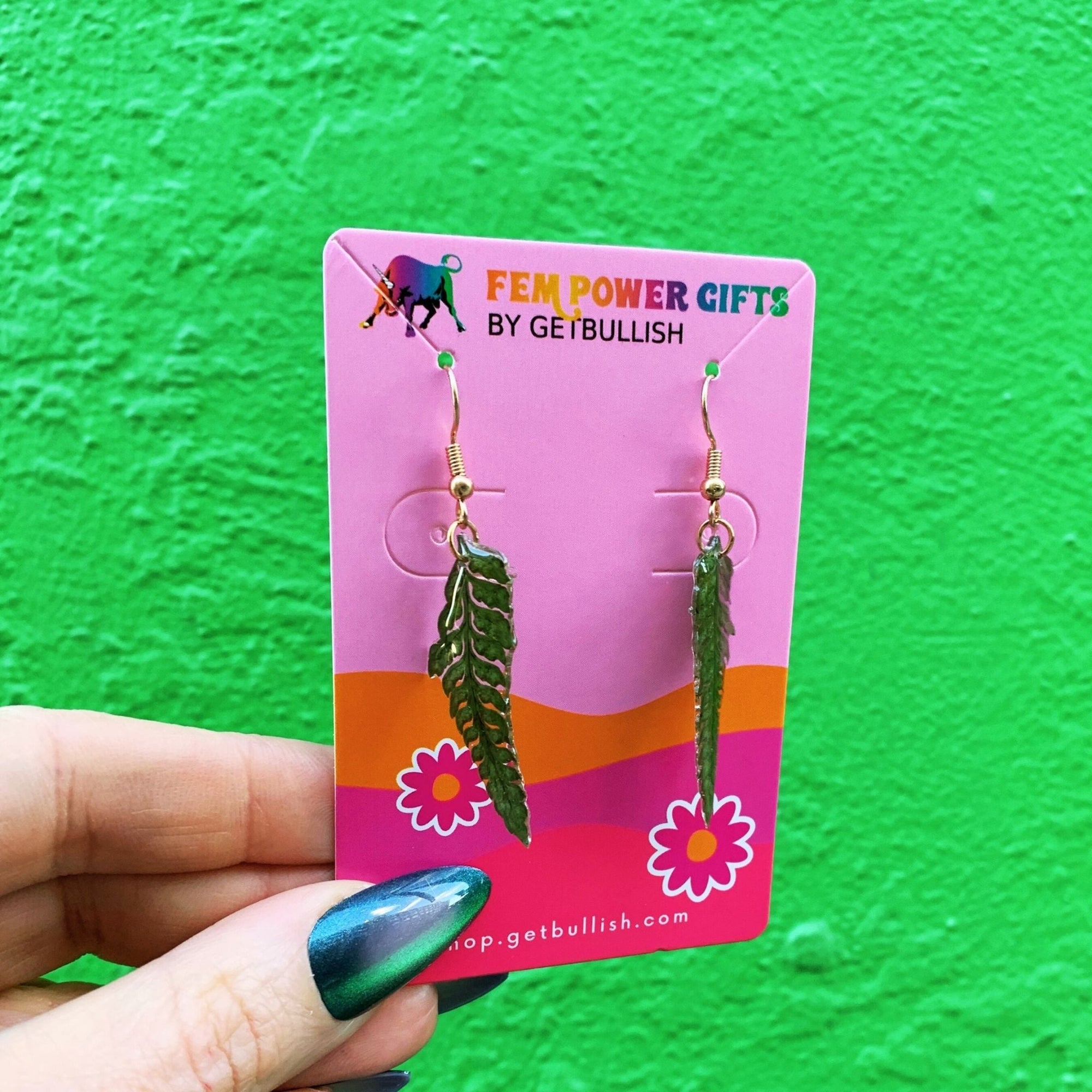 Handmade Fern Earrings Real Leaves in Resin | Nature - Inspired Jewelry