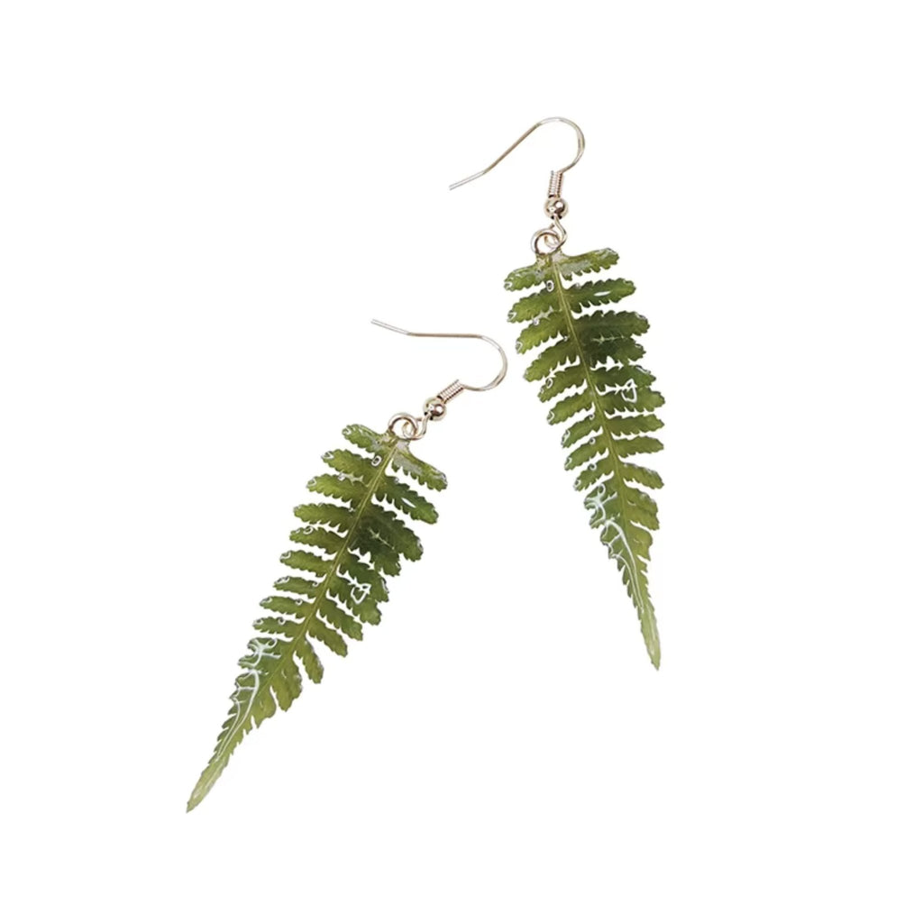 Handmade Fern Earrings Real Leaves in Resin | Nature - Inspired Jewelry