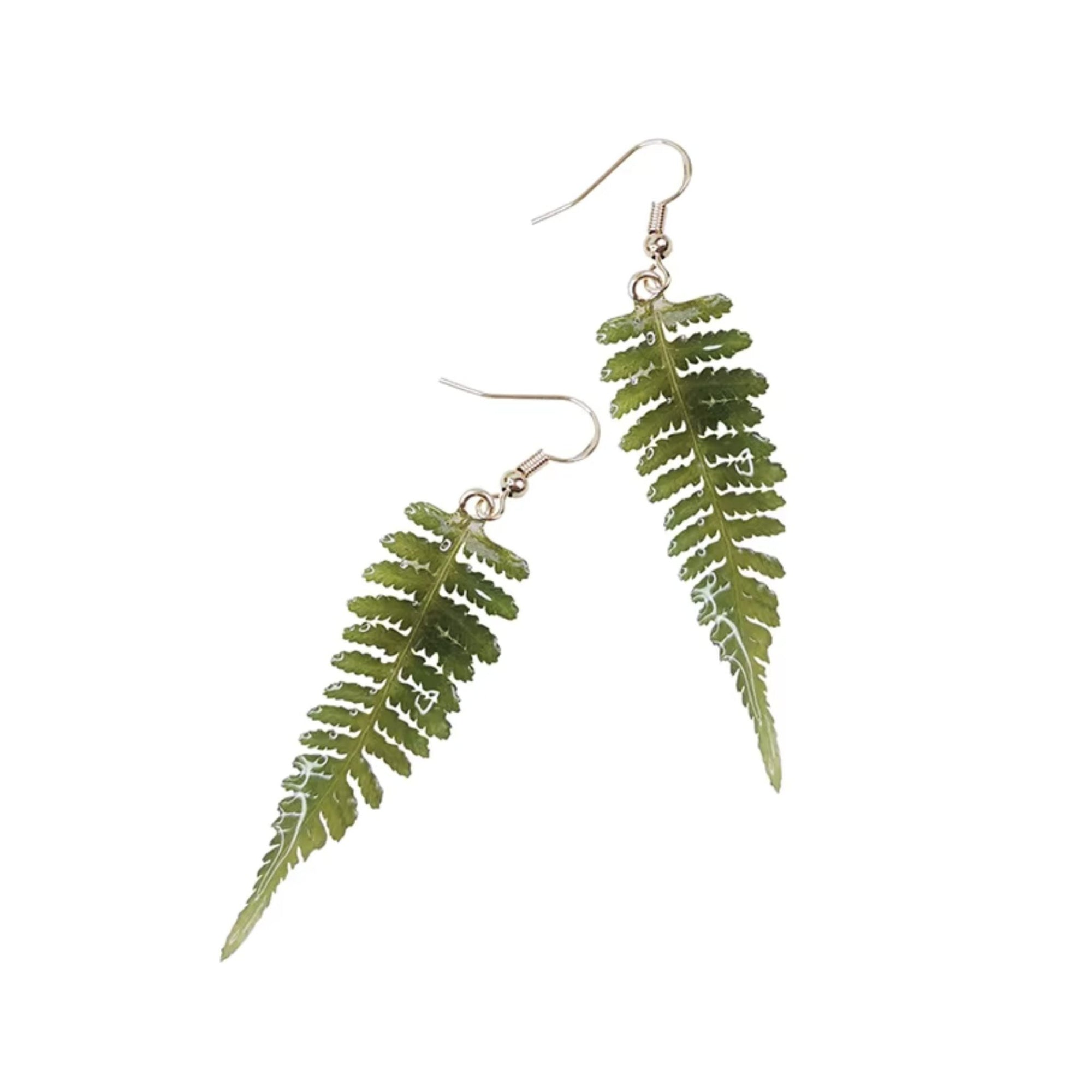 Handmade Fern Earrings Real Leaves in Resin | Nature - Inspired Jewelry