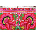 Handmade Gold Leather Crossbody Bag with Hmong Textile, Boho Pom Pom Tassel Purse, Tribal Ethnic Fair Trade Bag from Thailand Bags La Vie Bien Handmade Gold Leather Crossbody Bag with Hmong Textile, Boho Pom Pom Tassel Purse, Tribal Ethnic Fair Trade Bag from Thailand