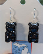 Handmade Goth Gummy Bear Earrings: Shiny Black Polymer Clay Jewelry Earrings La Vie Bien Handmade Goth Gummy Bear Earrings: Shiny Black Polymer Clay Jewelry