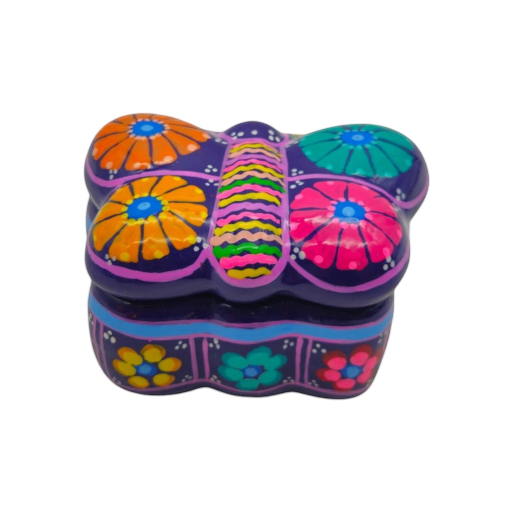 Handmade Guerrero Butterfly Jewelry Box | Mexican Ceramic Earring Holder Guerrero Jewelry Box La Vie Bien Handmade Guerrero Butterfly Jewelry Box | Mexican Ceramic Earring Holder