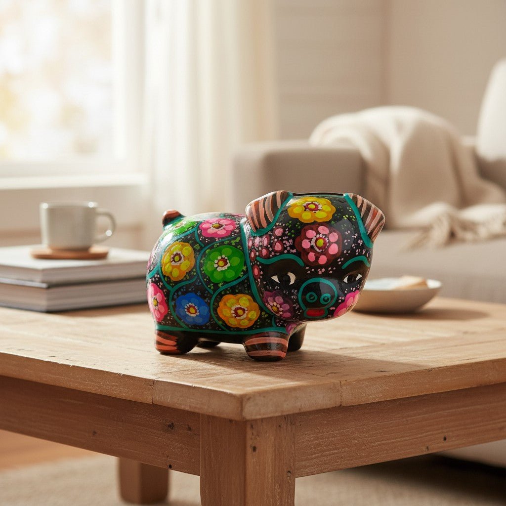 Handmade Guerrero Piggy Bank | Mexican Ceramic Coin Bank Guerrero Piggy Bank La Vie Bien Handmade Guerrero Piggy Bank | Mexican Ceramic Coin Bank