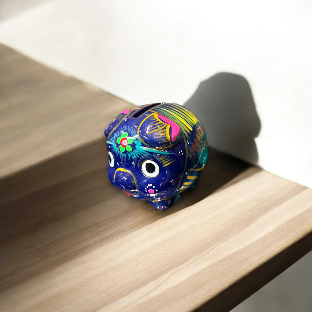Handmade Guerrero Piggy Bank | Mexican Painted Ceramic Coin Bank (Small) Guerrero Piggy Bank La Vie Bien Handmade Guerrero Piggy Bank | Mexican Painted Ceramic Coin Bank (Small)