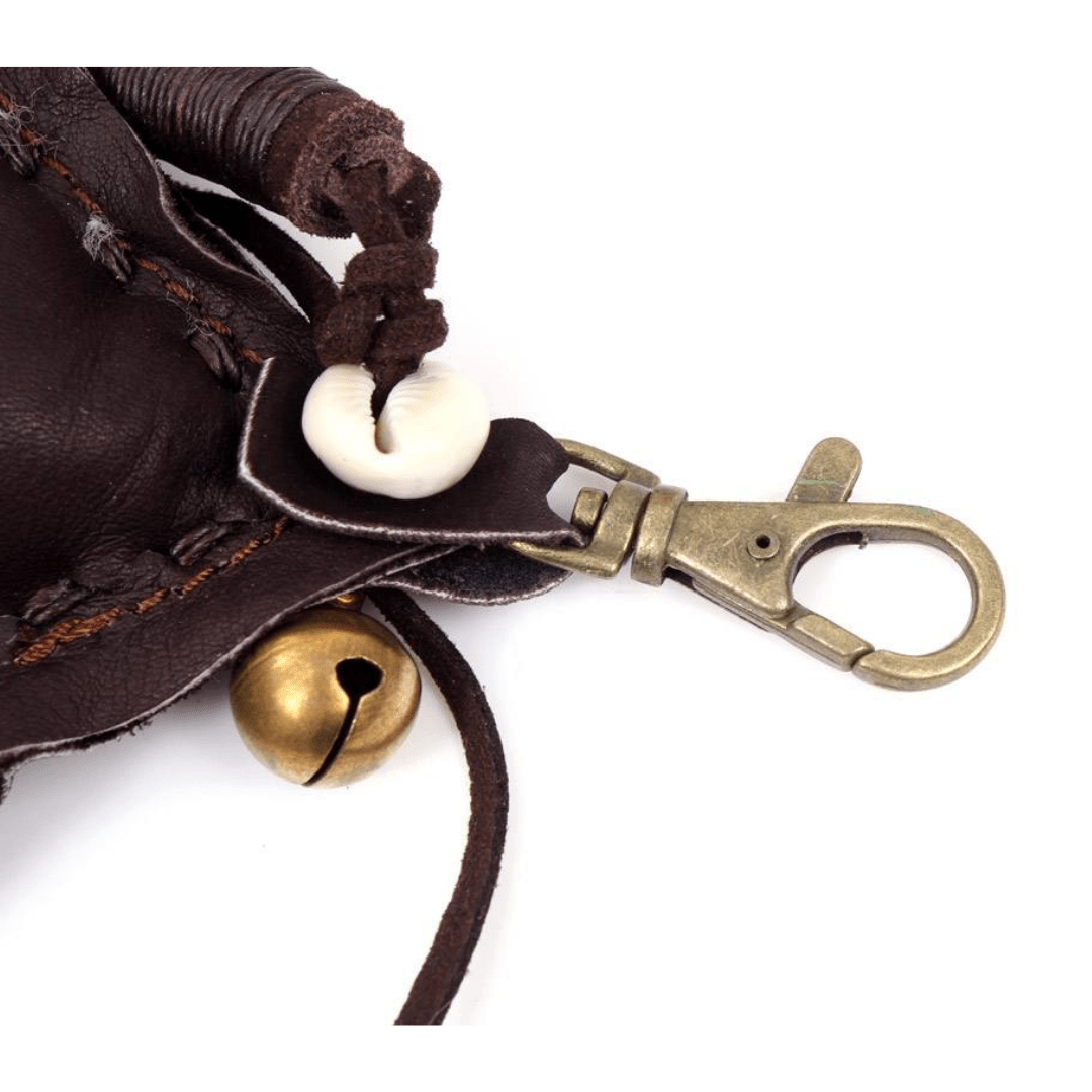 Handmade Leather Zipper Pull with Embroidery and Shell Detail | Ethical Bag Accessory – Thailand Accessories La Vie Bien Handmade Leather Zipper Pull with Embroidery and Shell Detail | Ethical Bag Accessory – Thailand