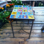 Handmade Mexican Accent End Table | Talavera Lotería Tiles Mexican End Table La Vie Bien Handmade Mexican Accent End Table | Talavera Lotería Tiles