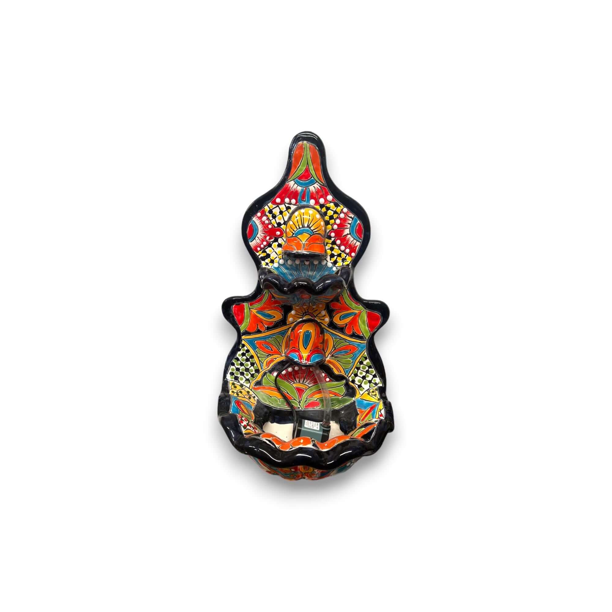 Handmade Mexican Talavera Wall Fountain | Authentic Art Decor (Large) Talavera Fountain La Vie Bien Handmade Mexican Talavera Wall Fountain | Authentic Art Decor (Large)