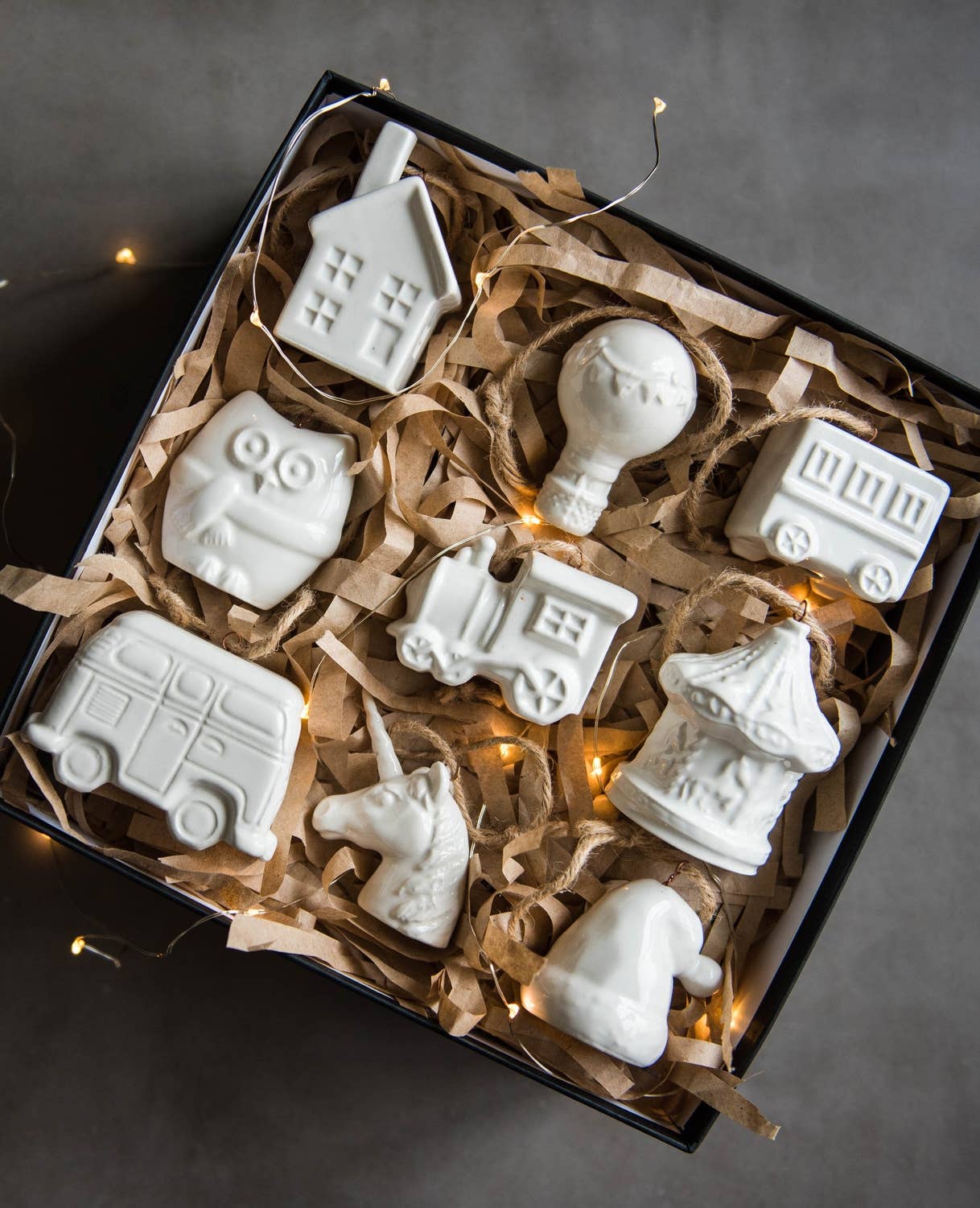 Handmade Porcelain Christmas Ornaments: Mini Bus Ornaments La Vie Bien Handmade Porcelain Christmas Ornaments: Mini Bus
