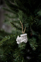 Handmade Porcelain Christmas Ornaments: Train Car Ornaments La Vie Bien Handmade Porcelain Christmas Ornaments: Train Car