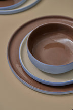 Handmade Porcelain Dinner Plates. Forget-me-not/Chocolate Dinner Plates La Vie Bien Handmade Porcelain Dinner Plates. Forget-me-not/Chocolate