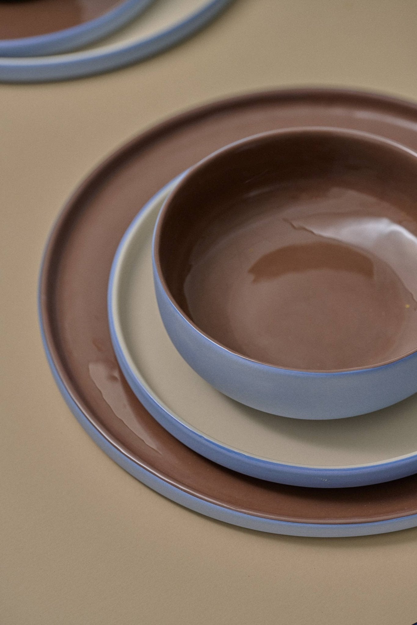 Handmade Porcelain Dinner Plates. Forget-me-not/Chocolate Dinner Plates La Vie Bien Handmade Porcelain Dinner Plates. Forget-me-not/Chocolate