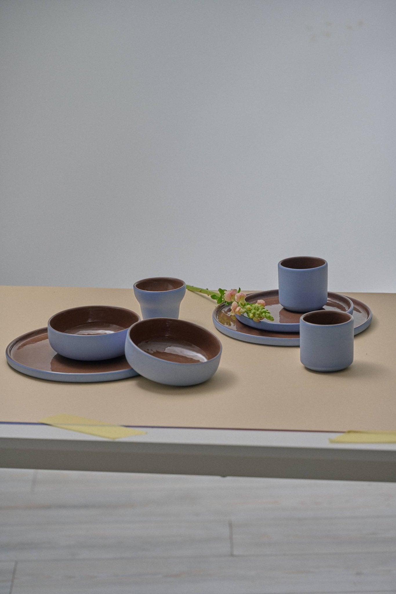 Handmade Porcelain Dinner Plates. Forget-me-not/Chocolate Dinner Plates La Vie Bien Handmade Porcelain Dinner Plates. Forget-me-not/Chocolate