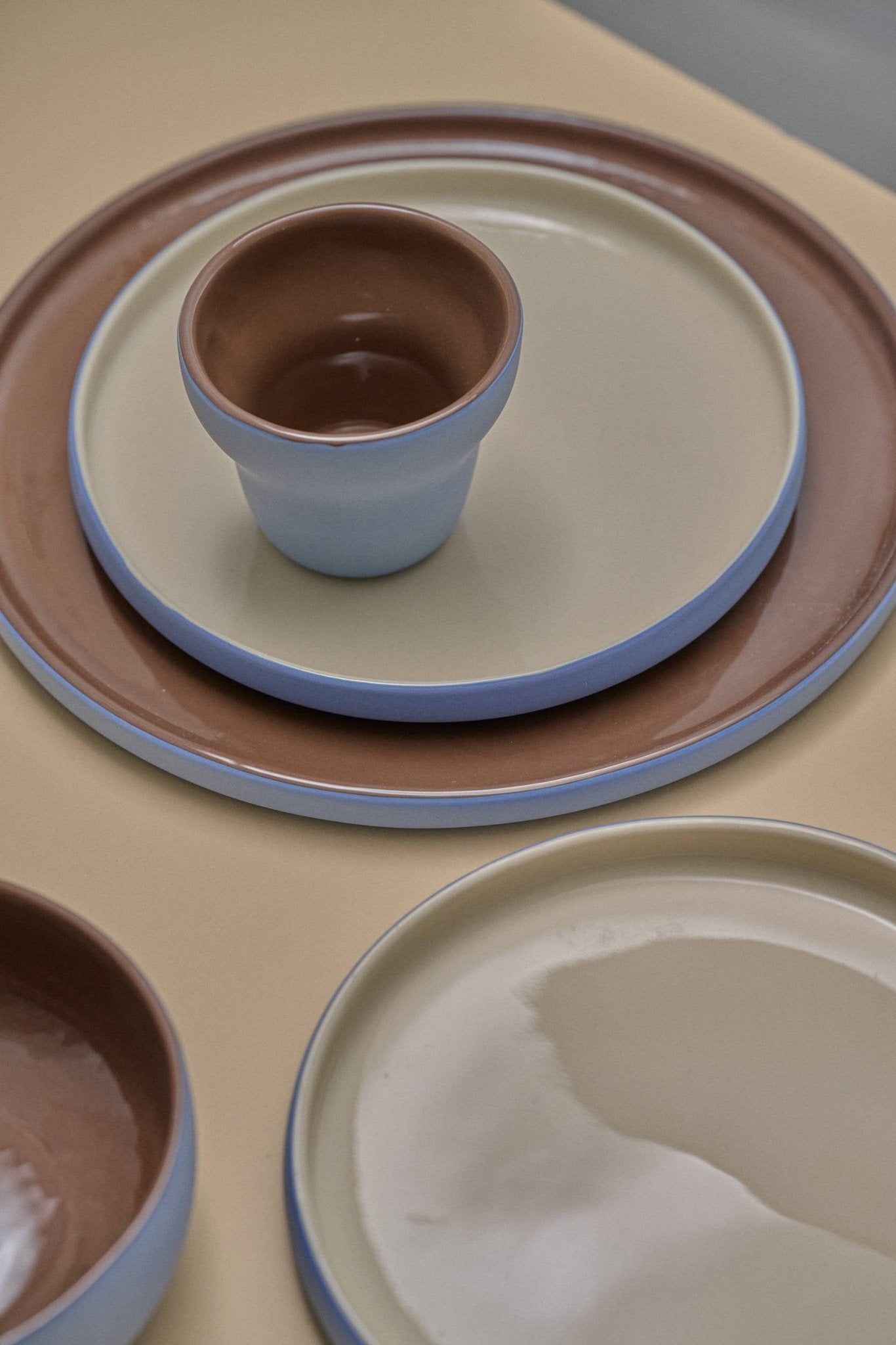 Handmade Porcelain Dinner Plates. Forget-me-not/Chocolate Dinner Plates La Vie Bien Handmade Porcelain Dinner Plates. Forget-me-not/Chocolate