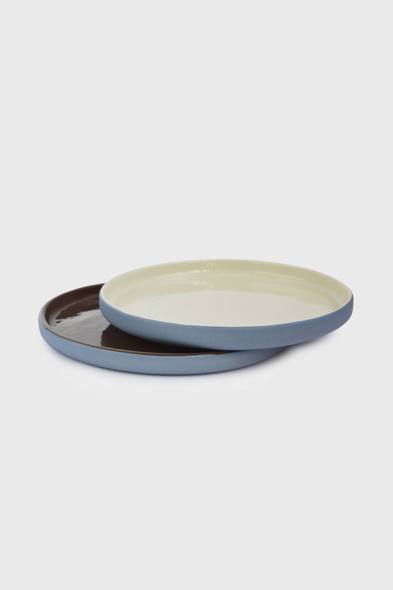 Handmade Porcelain Dinner Plates. Forget-me-not/Chocolate Dinner Plates La Vie Bien Handmade Porcelain Dinner Plates. Forget-me-not/Chocolate
