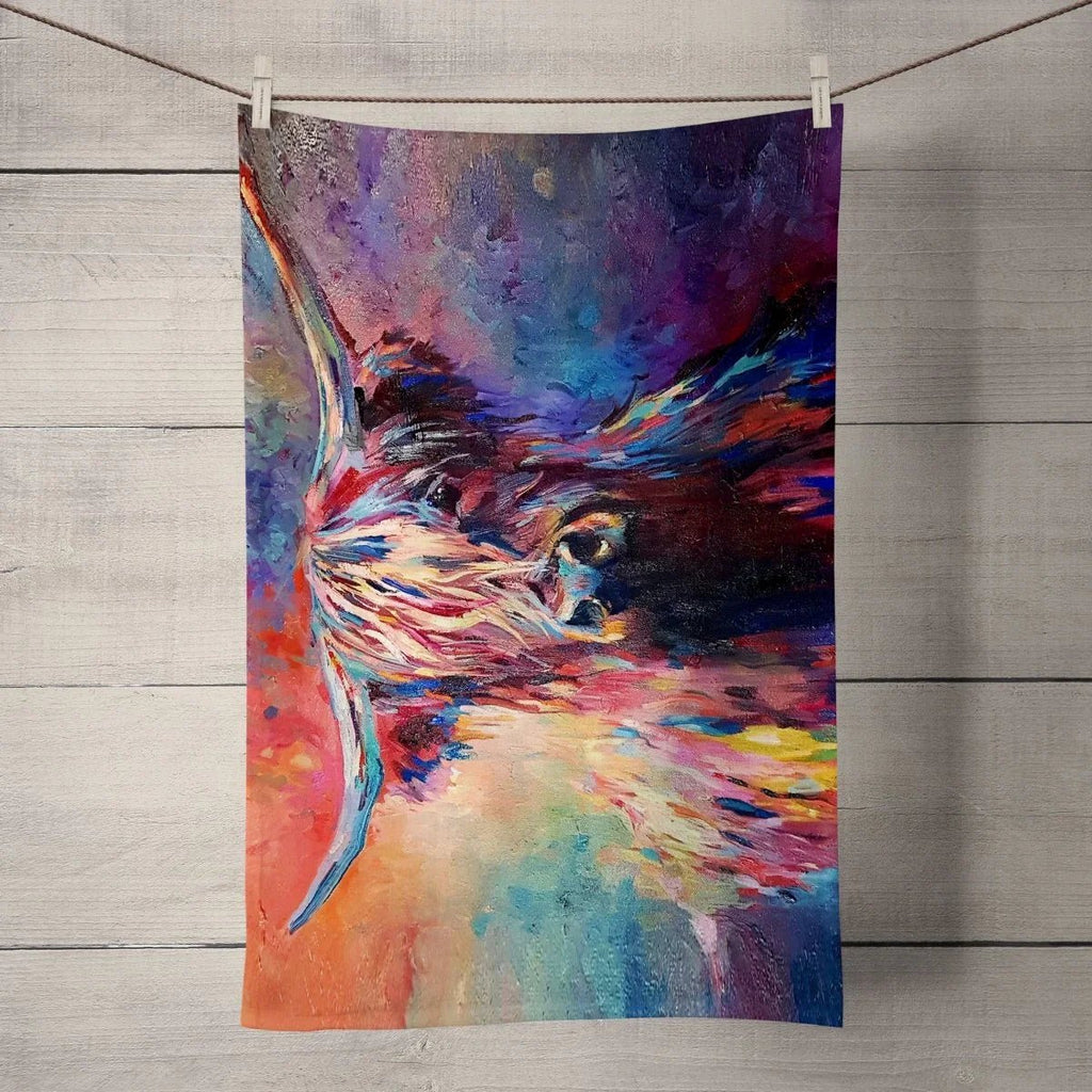 Handmade Scottish Highland Cow Lover Tea Towel - Set of Two Gifts La Vie Bien Handmade Scottish Highland Cow Lover Tea Towel - Set of Two