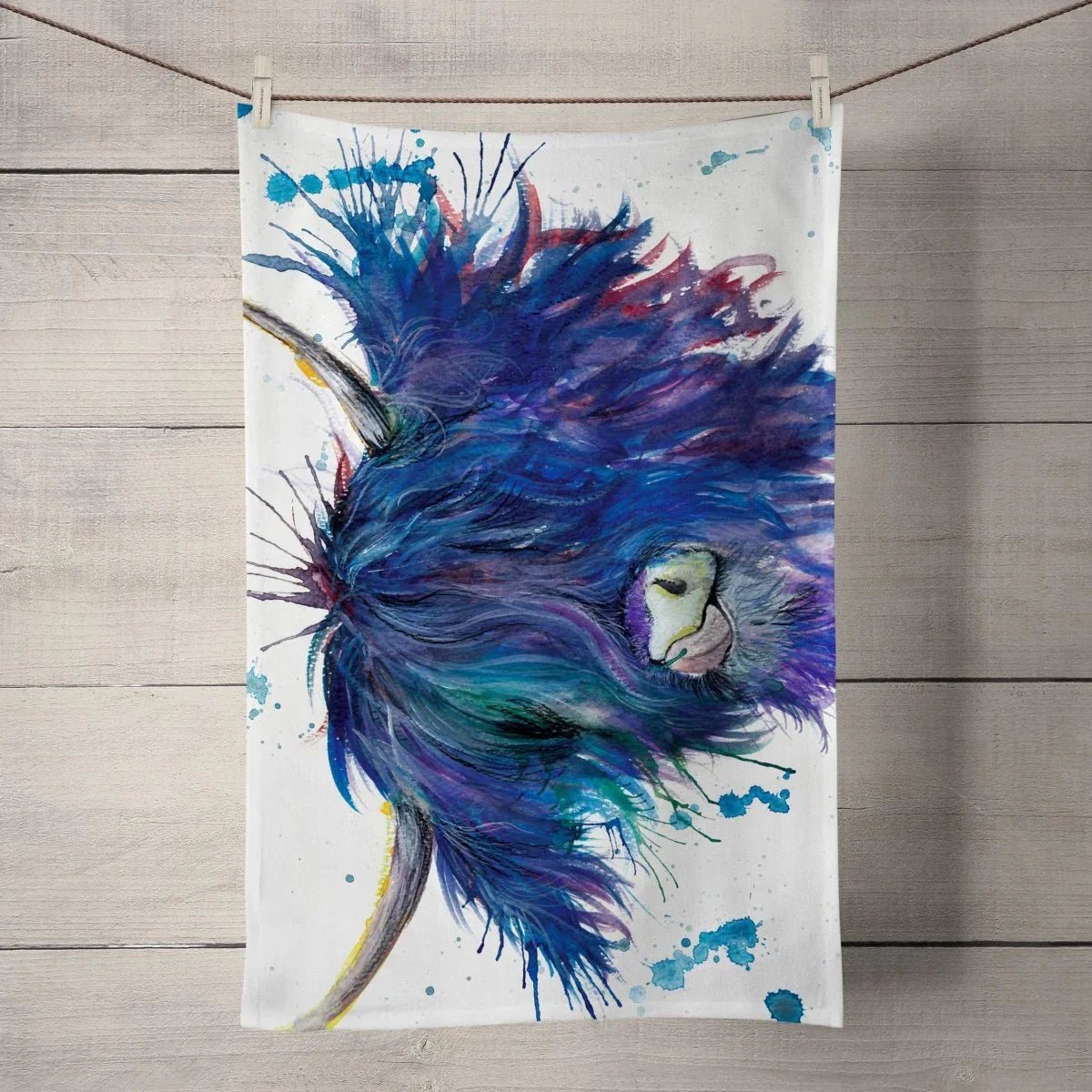Handmade Scottish Highland Cow Lover Tea Towel - Set of Two Gifts La Vie Bien Handmade Scottish Highland Cow Lover Tea Towel - Set of Two