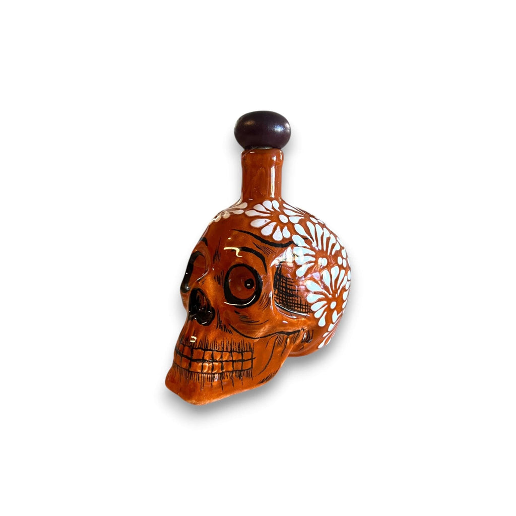 Handmade Skull Decanter Set | Brown & White Mexican Barware Mexican Decanter La Vie Bien Handmade Skull Decanter Set | Brown & White Mexican Barware