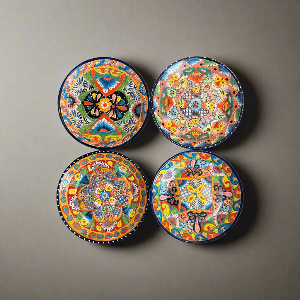Handmade Talavera 24 - Piece Dinnerware Set | Mexican Pottery for 6 Talavera Dinnerware Set La Vie Bien Handmade Talavera 24 - Piece Dinnerware Set | Mexican Pottery for 6