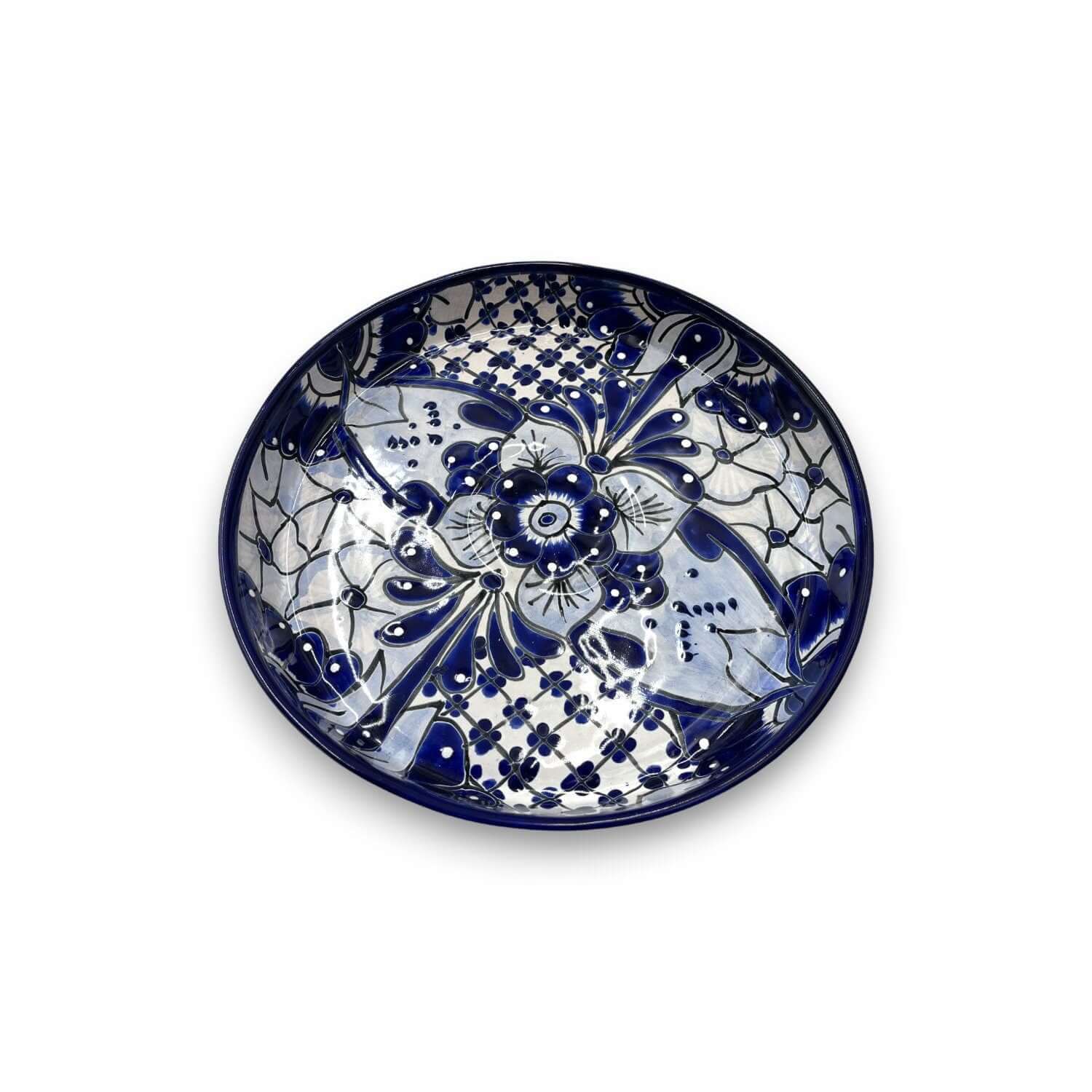 Handmade Talavera Appetizer Tray | Blue and White Sectional Platter Talavera Appetizer Tray La Vie Bien Handmade Talavera Appetizer Tray | Blue and White Sectional Platter