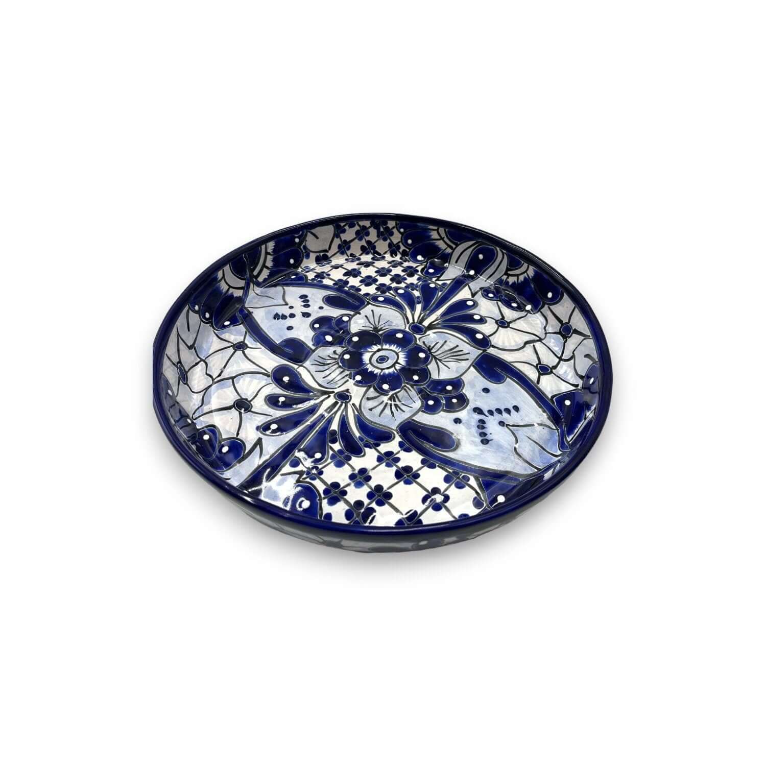 Handmade Talavera Appetizer Tray | Blue and White Sectional Platter Talavera Appetizer Tray La Vie Bien Handmade Talavera Appetizer Tray | Blue and White Sectional Platter