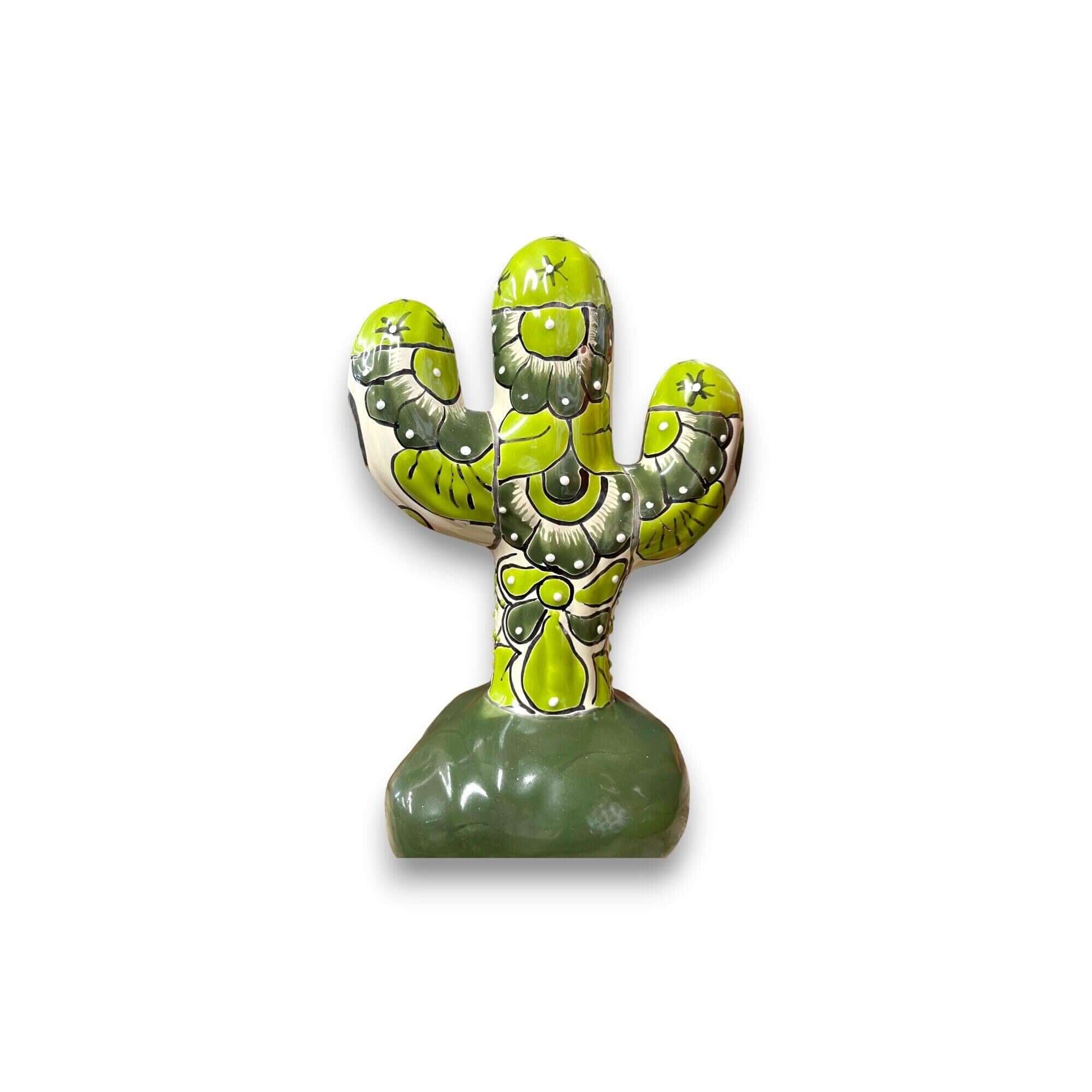 Handmade Talavera Cactus Statue | Medium Size Colorful Cultural Art Talavera Statue La Vie Bien Handmade Talavera Cactus Statue | Medium Size Colorful Cultural Art