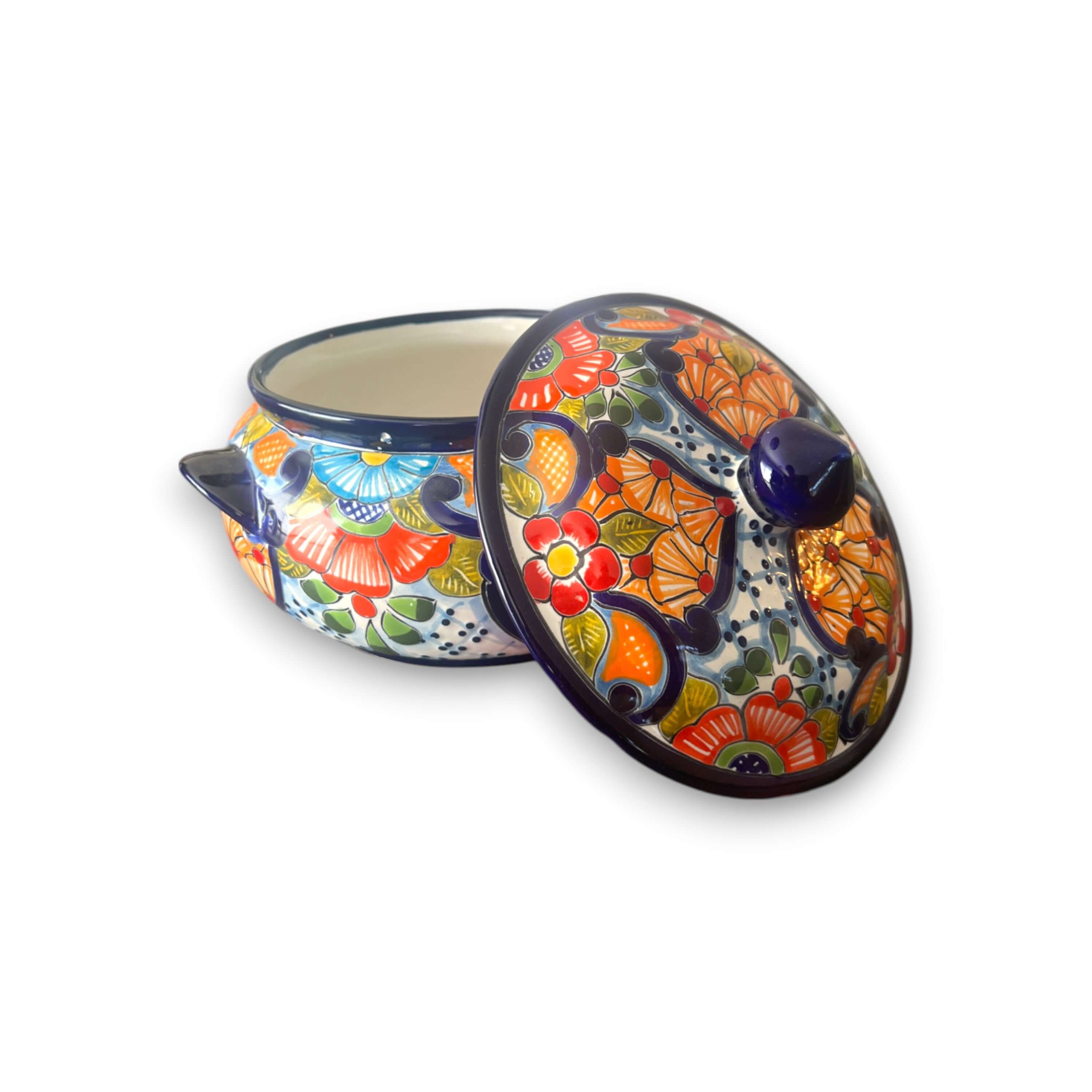 Talavera Cazuela Pot w/ Lid | Mexican Ceramic Soup Pot
