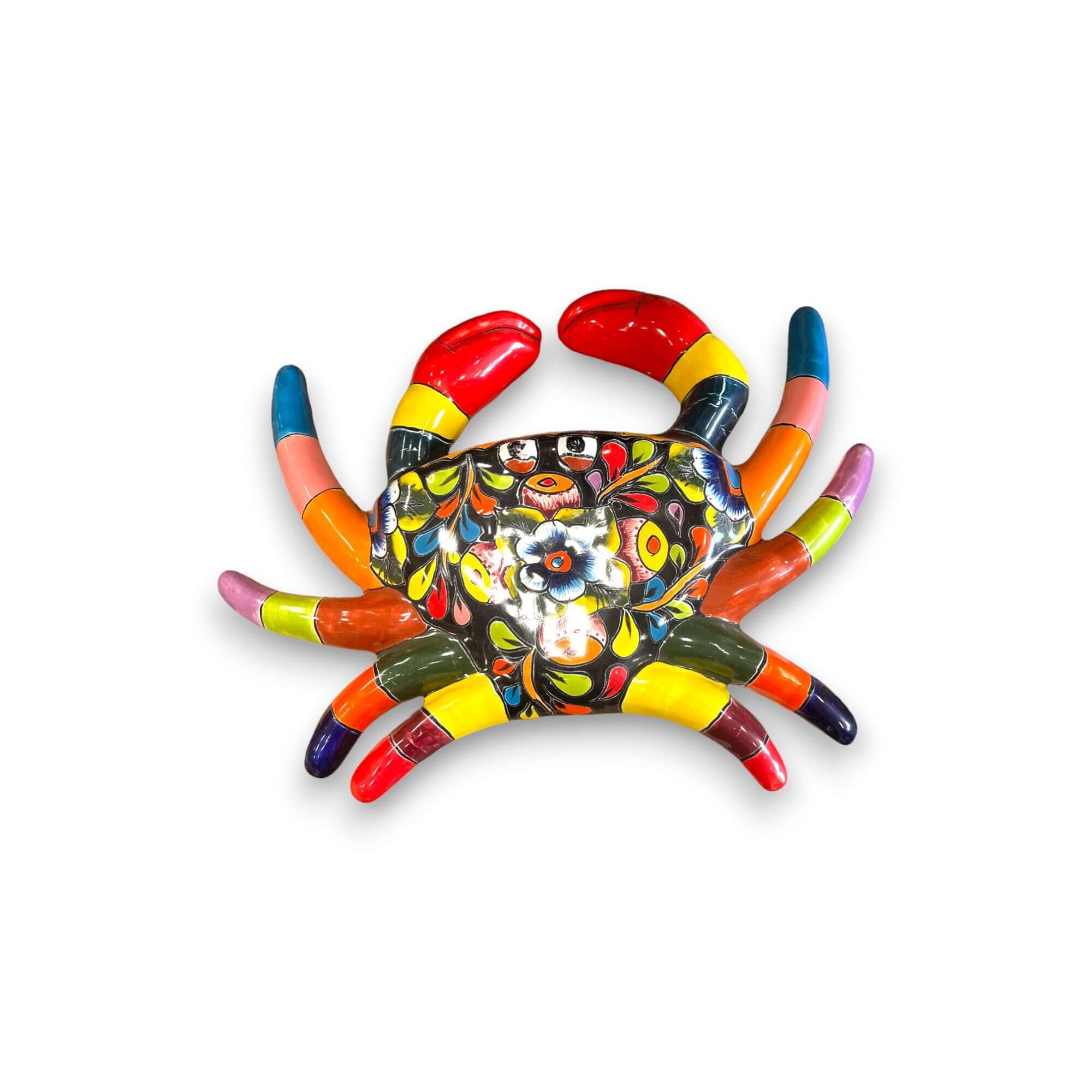 Handmade Talavera Crab Statue | Colorful Mexican Ceramic Decoration Talavera Statue La Vie Bien Handmade Talavera Crab Statue | Colorful Mexican Ceramic Decoration