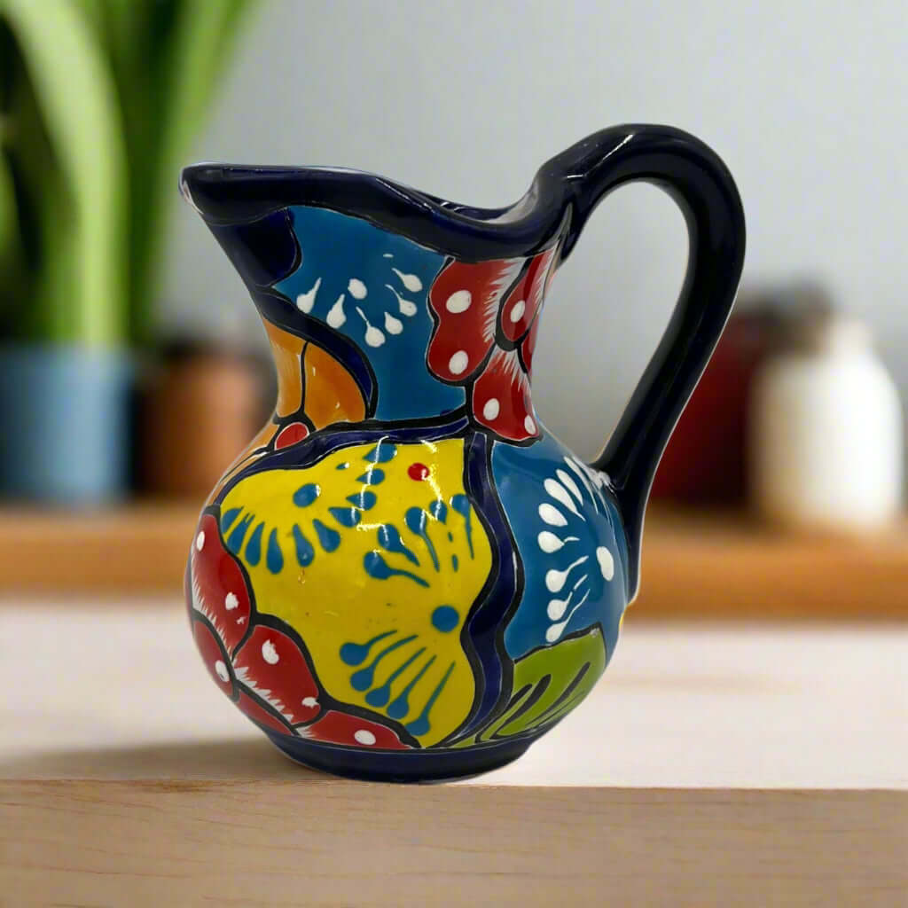 Handmade Talavera Creamer Pitcher | Authentic Mexican Pottery Handmade Pitcher La Vie Bien Handmade Talavera Creamer Pitcher | Authentic Mexican Pottery