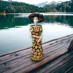 Handmade Talavera Day of the Dead Pottery | 27 - Inch Tall Skeleton Woman Talavera Statue La Vie Bien Handmade Talavera Day of the Dead Pottery | 27 - Inch Tall Skeleton Woman