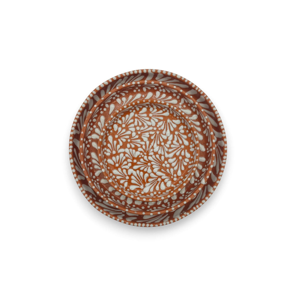 Handmade Talavera Dinnerware Set | Brown & White 4-Piece Talavera Dinnerware Set La Vie Bien Handmade Talavera Dinnerware Set | Brown & White 4-Piece